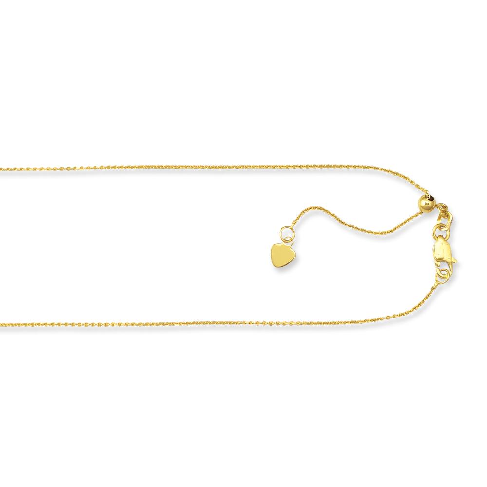 10K Gold 1.1mm Adjustable Cable Chain Necklace for Women - Dainty & Elegant Jewelry Gift for Her - Perfect for Layering, Everyday Wear & Special Occasions