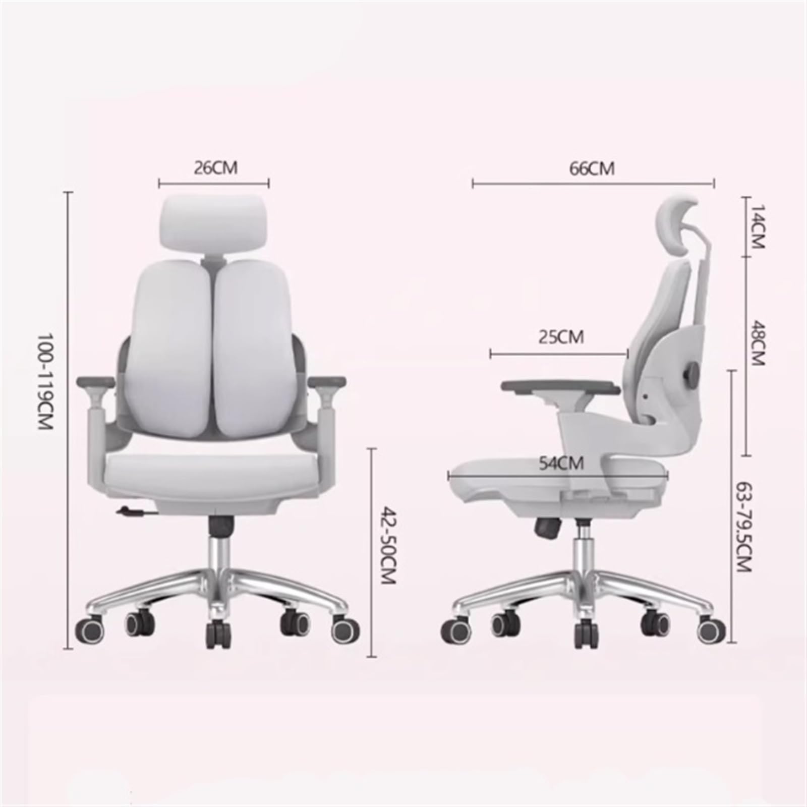 Ergonomic Office Chair with Adjustable Height, Lumbar Support & Headrest - High Back Executive Desk Chair with Rolling Wheels & Adjustable Armrests - Perfect for Home Office, Gaming & Workspace (Black)