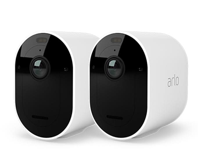 Arlo Pro 4 Wireless Security Camera System - 2K HD Video, Indoor/Outdoor IP Camera with Night Vision, 2-Way Audio, Weatherproof for Home & Business Surveillance (2560 x 1440 Resolution) - Perfect for Front Door, Backyard, Garage & Office Monitoring