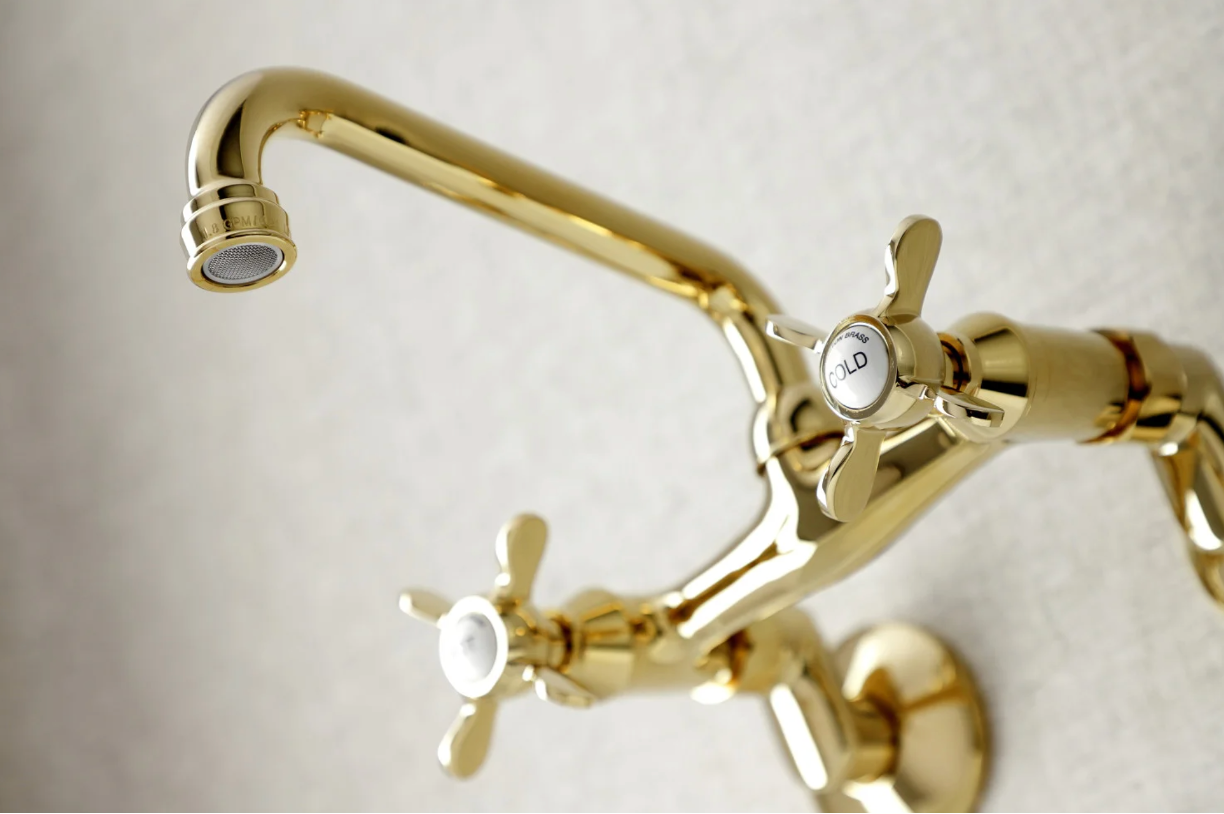 Essex Two Handle Wall Mount Kitchen Faucet - Durable Stainless Steel Sink Faucet for Modern Kitchens | Perfect for Small Spaces & RV Use