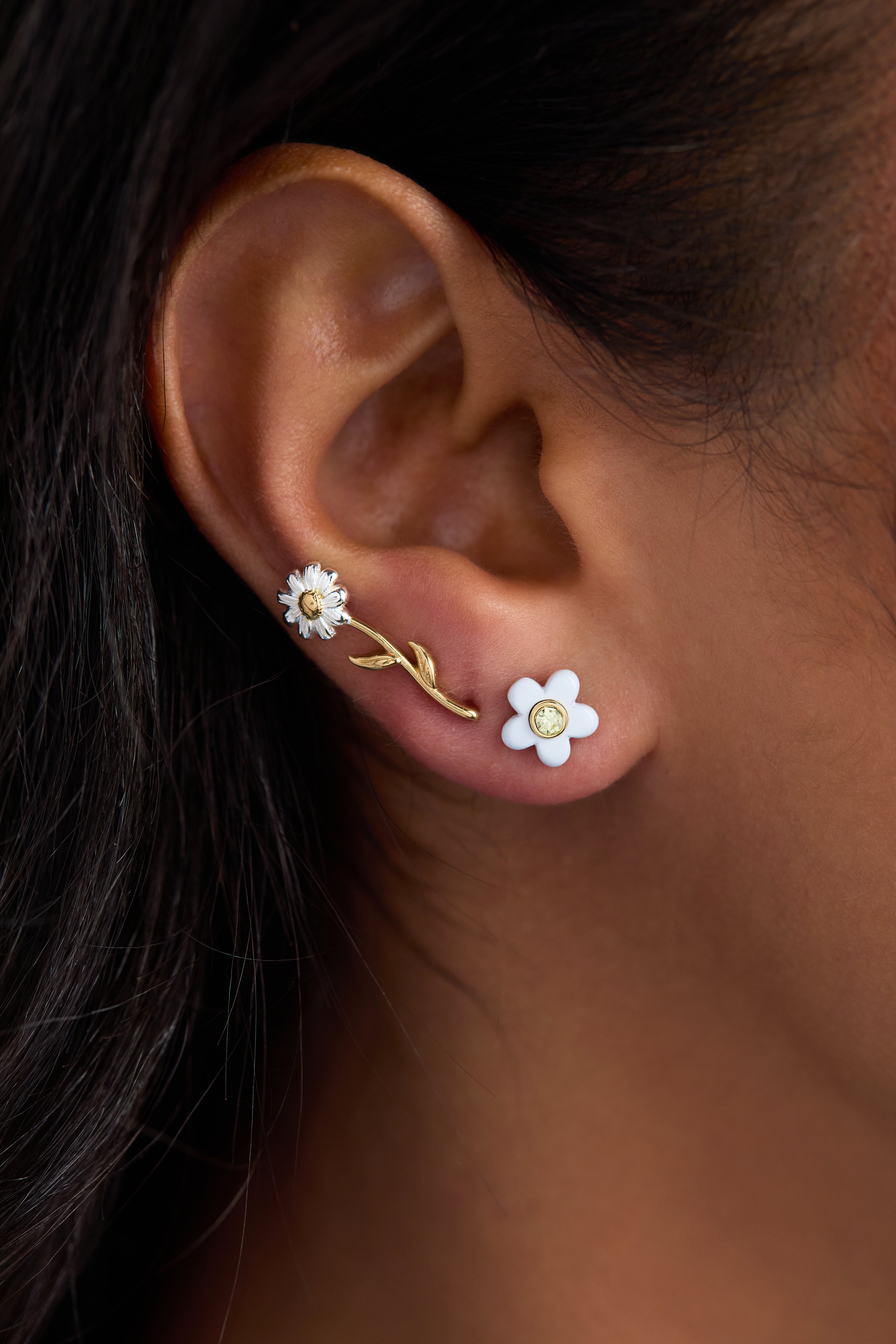 Daisy Earrings Set of 3 - Gold Plated Floral Stud Earrings for Women, Gift Box Included | Perfect for Everyday Wear, Parties & Special Occasions