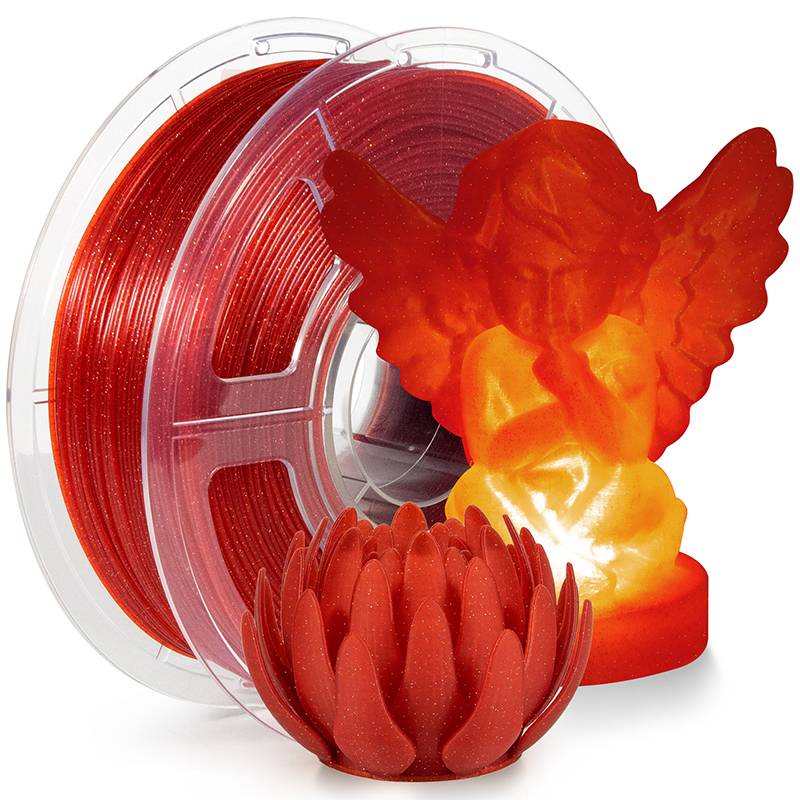 D3D Premium PLA Clear Glitter Filament 1.75mm - Bambu Lab AMS Compatible, 1kg Spool, Multiple Color Options for 3D Printing, DIY Crafts & Cosplay Props
