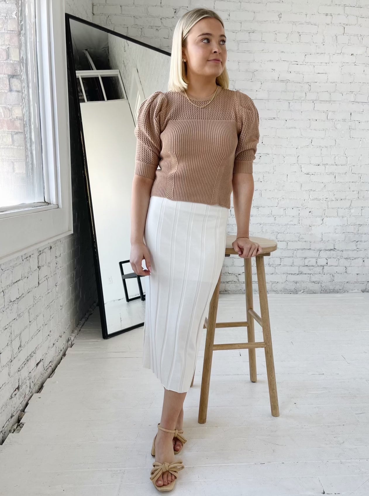 The Margot Skirt in Ivory - Elegant Midi Skirt for Women | Perfect for Office, Date Night & Special Occasions