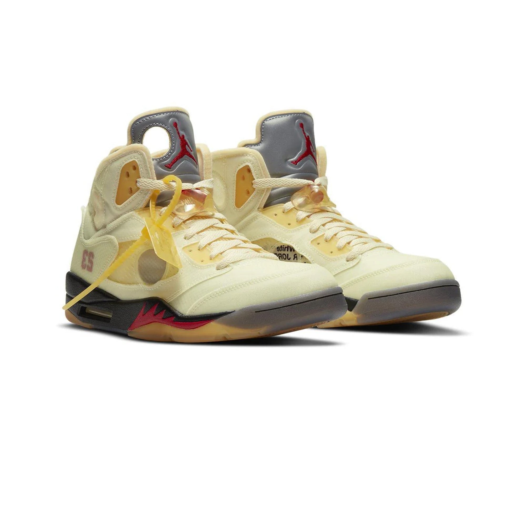 Authentic Air Jordan 5 x Off-White 'Sail' Retro Basketball Shoes - Limited Edition Sneakers for Men | Streetwear Fashion & Basketball Performance