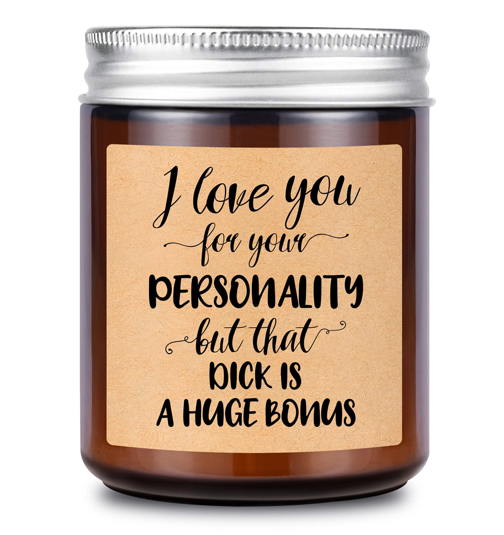 Lavender Scented Candle - Relaxing Aromatherapy Gift for Men, Boyfriend & Husband - Funny Romantic Present for Anniversary, Birthday, Valentine's Day - Perfect for Stress Relief, Home Decor & Romantic Nights