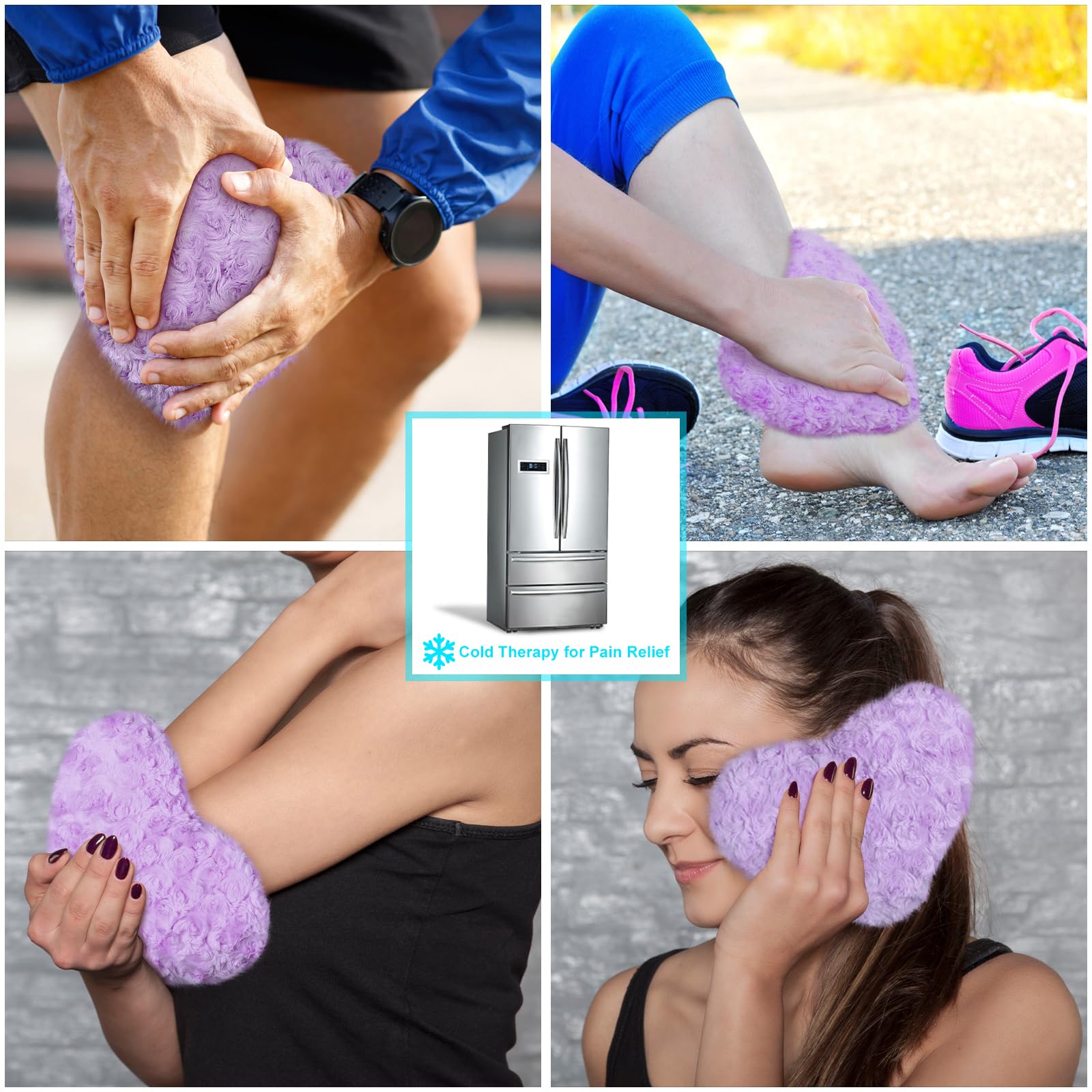 Atsuwell Microwavable Heating Pad - Scented Lavender Flaxseed Warm Compress for Neck, Back & Muscle Pain Relief - Soft Purple Heat Therapy Pillow for Joint Pain & Relaxation - Perfect for Home, Office & Travel Use
