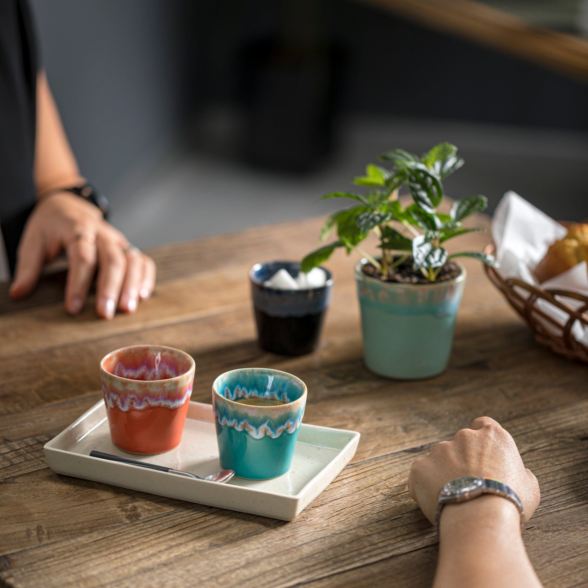 Casafina Grepresso Handmade Fine Stoneware Espresso Cup - Premium Ceramic Coffee Mug for Espresso, Cappuccino & Latte - Perfect for Home, Cafe & Office Use (Grey)