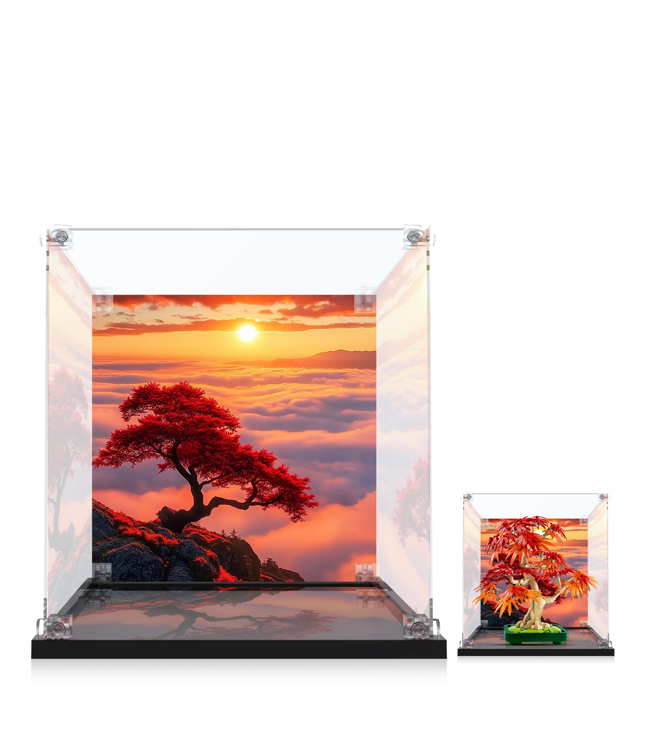 LEGO® The Botanical Collection Japanese Red Maple Bonsai Tree 10348 Display Case - Acrylic Protection for LEGO Bonsai Model - Perfect for Home Decor, Office Display & Gift for LEGO Enthusiasts
