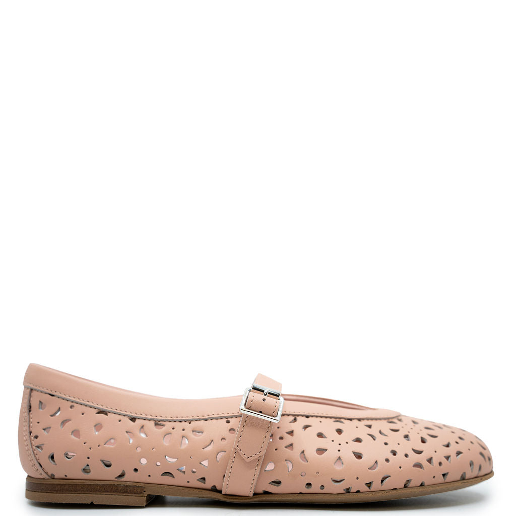 Rondinella Perforated Stap Flat - Breathable & Comfortable Women's Shoes for Work, Walking & Casual Wear