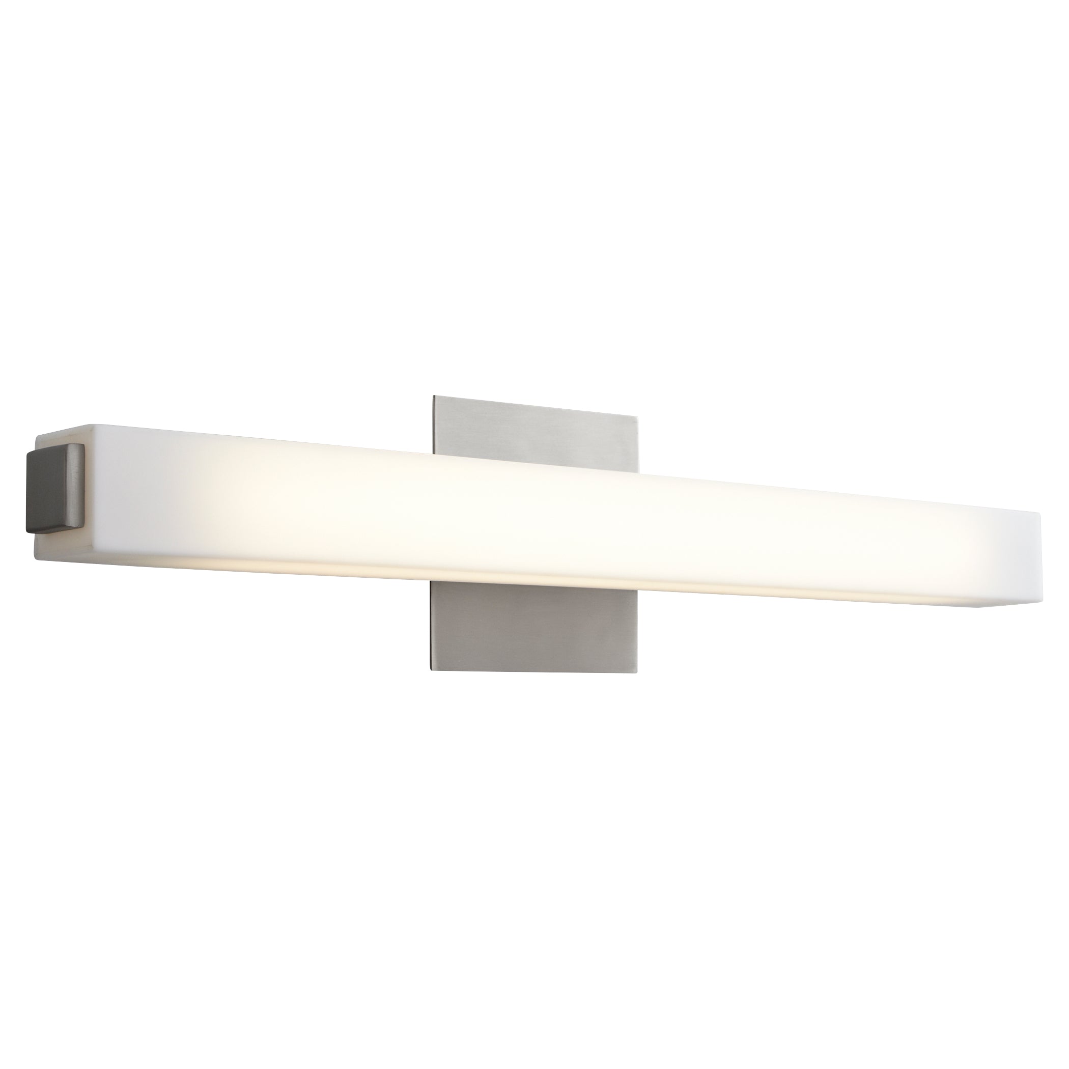 Oxygen Adelphi 3 537 24-Inch Vanity LED Light with Matte White Acrylic Lens - 3000K Warm White, Satin Nickel Finish - Perfect for Bathroom Makeup Mirror & Dressing Room Lighting
