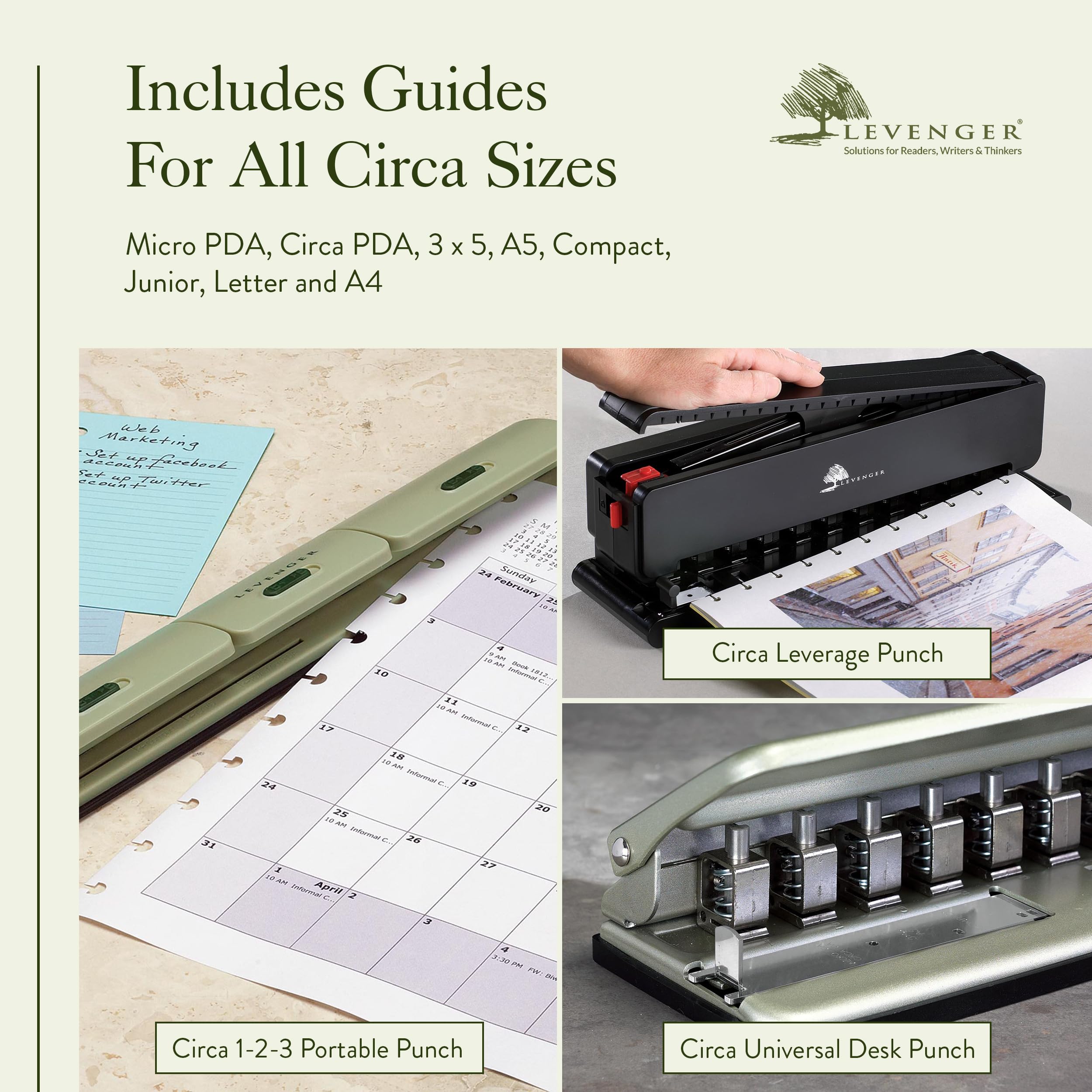 Levenger Circa Leverage Discbound Hole Punch - Heavy-Duty Large Paper Puncher for Notebooks, Binders & Journals | Office & Home Organization Supplies | Perfect for Business Documents, School Projects & DIY Planners