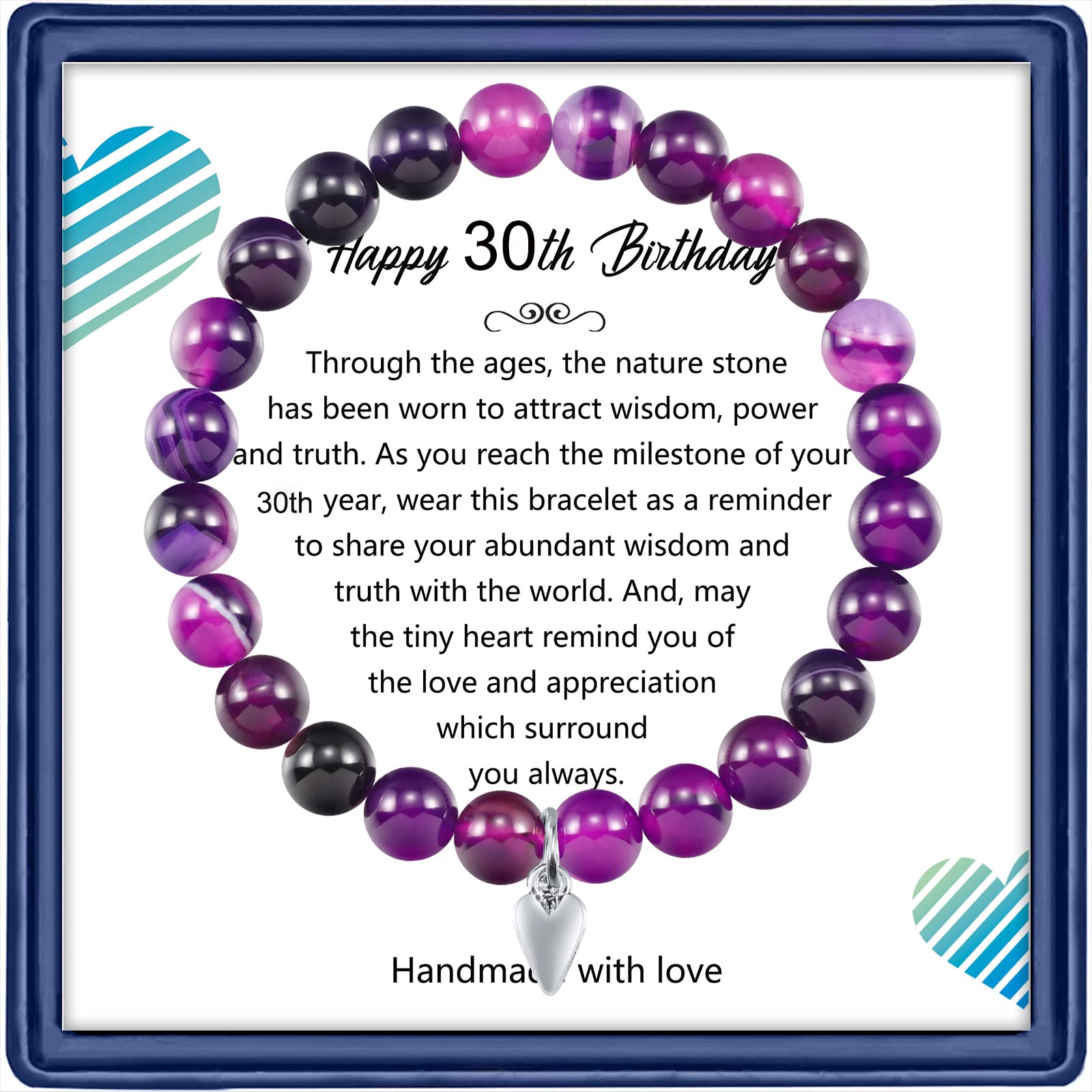 30th Birthday Gifts for Women - Elegant Beads Bracelet Jewelry for Her, Mom, Daughter, Sister, Best Friend, Wife, or Boss - Perfect for Milestone Celebrations, Parties, and Special Occasions