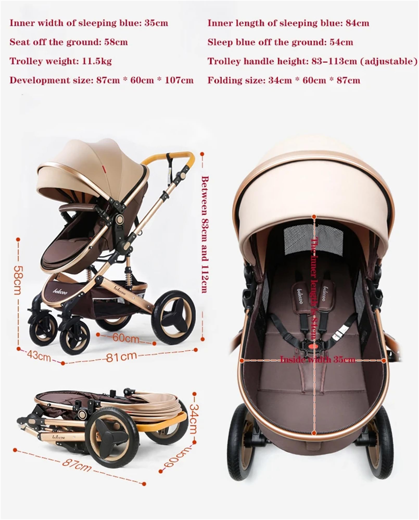LBOYU Lightweight Baby Stroller with One-Hand Fold & Adjustable Canopy - Pink | Compact Travel Stroller for Newborns, Toddlers | Perfect for Shopping, Travel, and Daily Walks