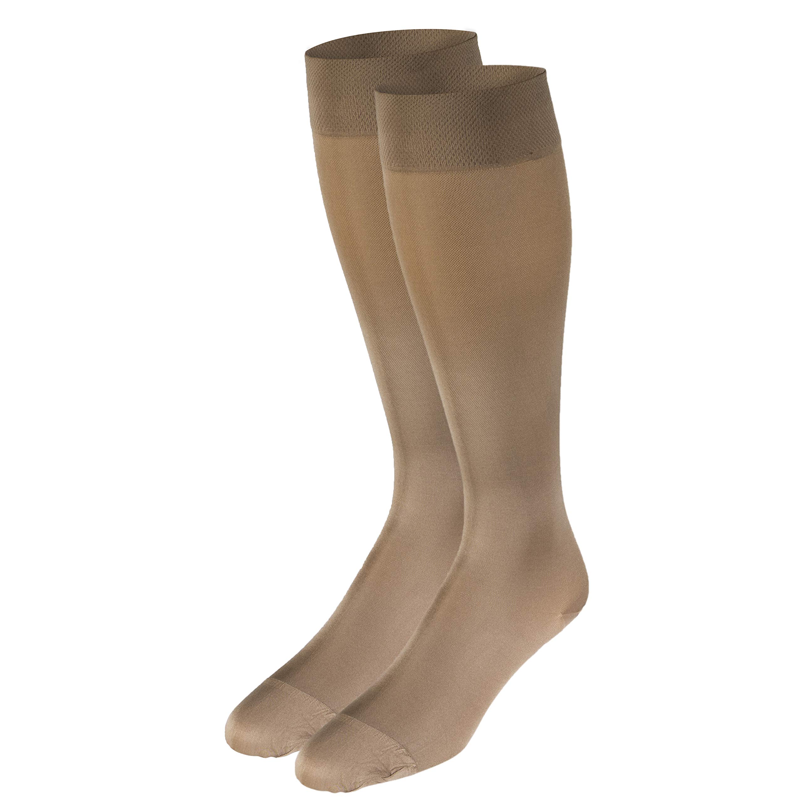 Truform Women's 20-30 mmHg Knee High Compression Stockings - Opaque Beige Small Size for Circulation Support & Varicose Veins Relief - Perfect for Nurses, Travel & Pregnancy