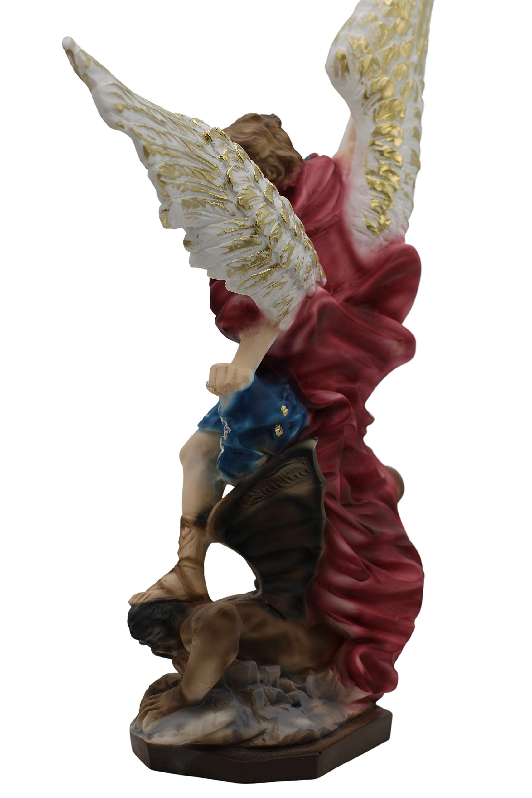 Handmade Saint Michael The Archangel Statue - 16 Inch Painted Religious Figurine for Home Altar, Church Decor & Spiritual Gift