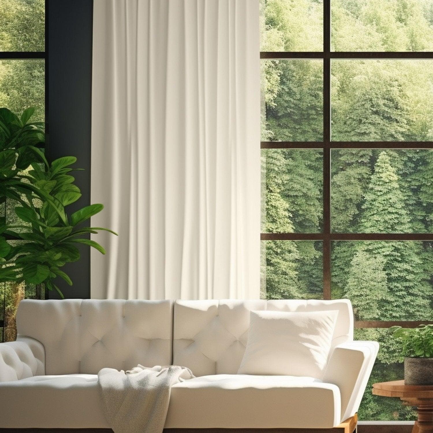 Fresh Popcorn Solid Cotton Custom Curtains - Blackout Window Drapes for Living Room, Bedroom & Home Theater - Machine Washable & Noise Reducing