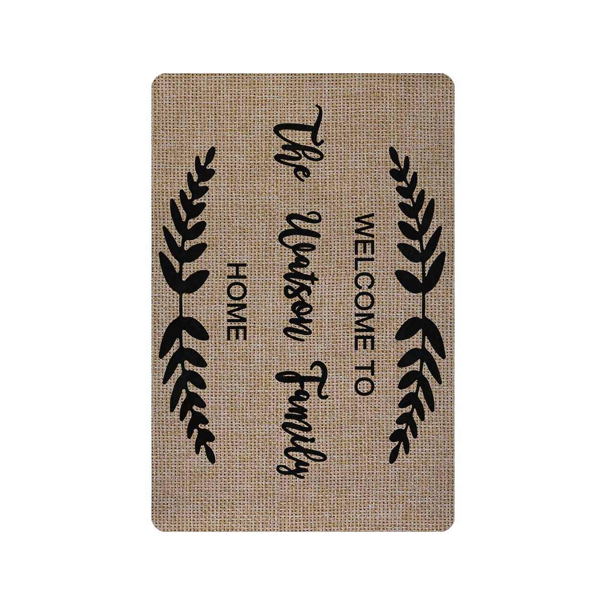 Personalized Welcome Door Mat with Custom Text & Name - Non-Slip Outdoor Entryway Rug for Front Porch, Home Entrance & Housewarming Gifts