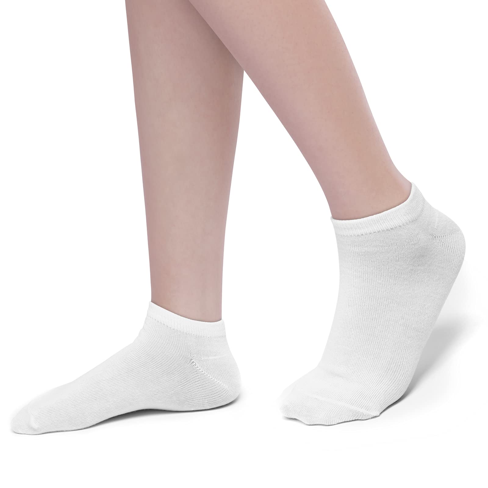 URATOT 24 Pairs Kids' Low Cut Socks - Breathable Boys & Girls Athletic Ankle Socks with Half Cushion for School, Sports & Daily Wear
