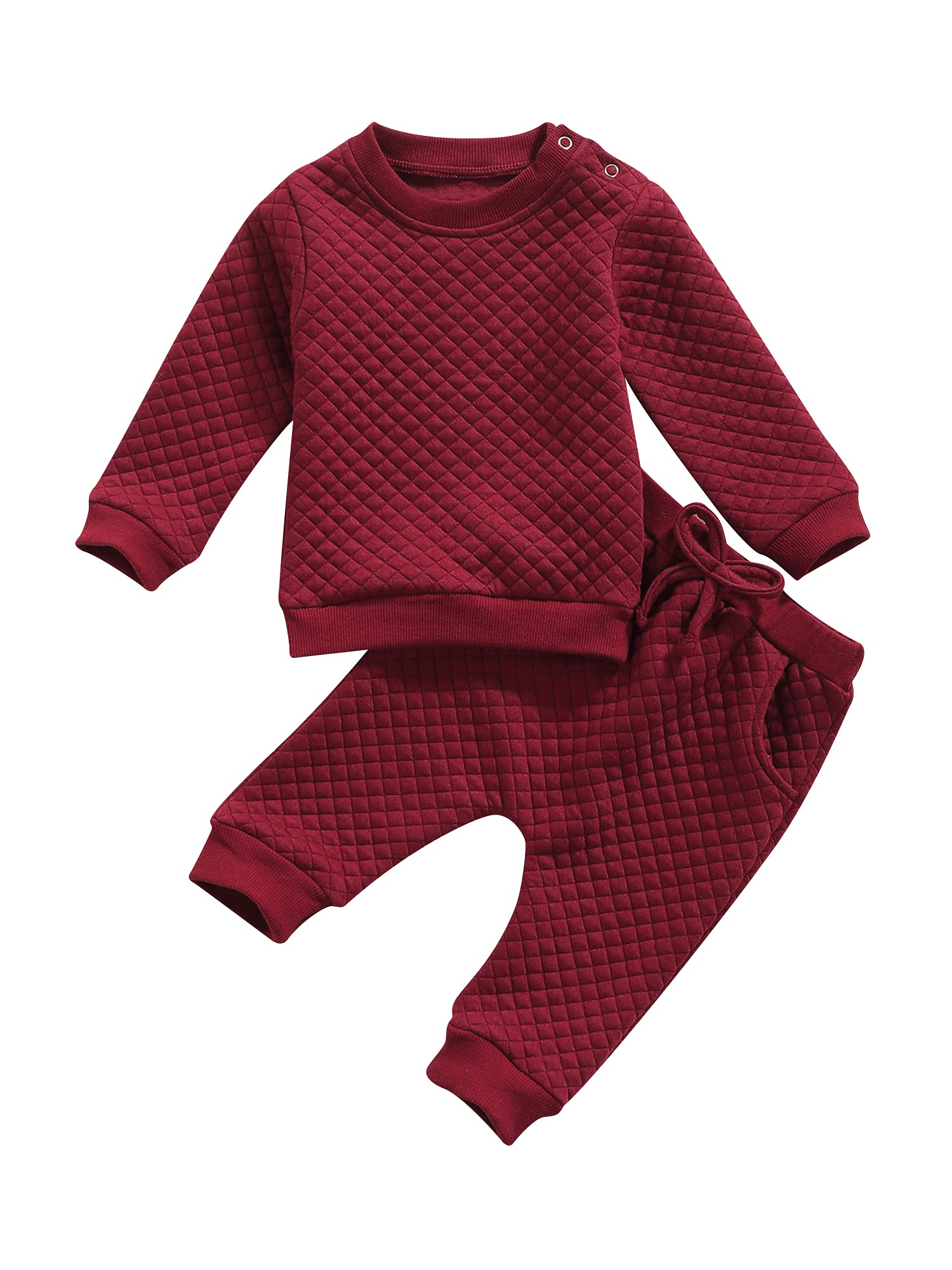 Gender Neutral Newborn Baby Clothes - Unisex Solid Color Sweatsuit Set with Long Sleeve Pullover & Pants | Warm & Comfortable Outfit for Boys & Girls | Perfect for Playdates, Family Photos & Everyday Wear