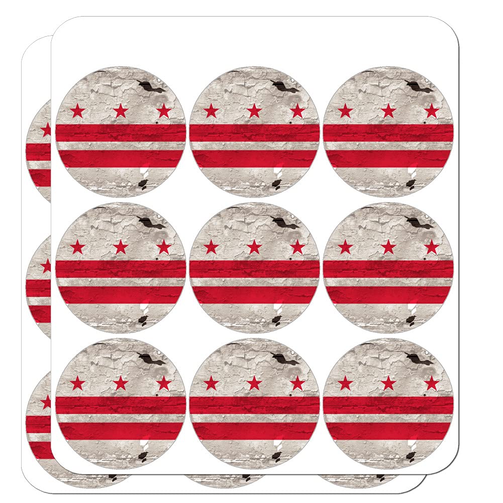 Vintage Distressed Washington DC District of Columbia State Flag Stickers - USA Patriotic Planner Decals, Scrapbooking Supplies, DIY Craft Journaling Accessories - Perfect for Bullet Journals, Travel Scrapbooks & Americana-Themed Projects
