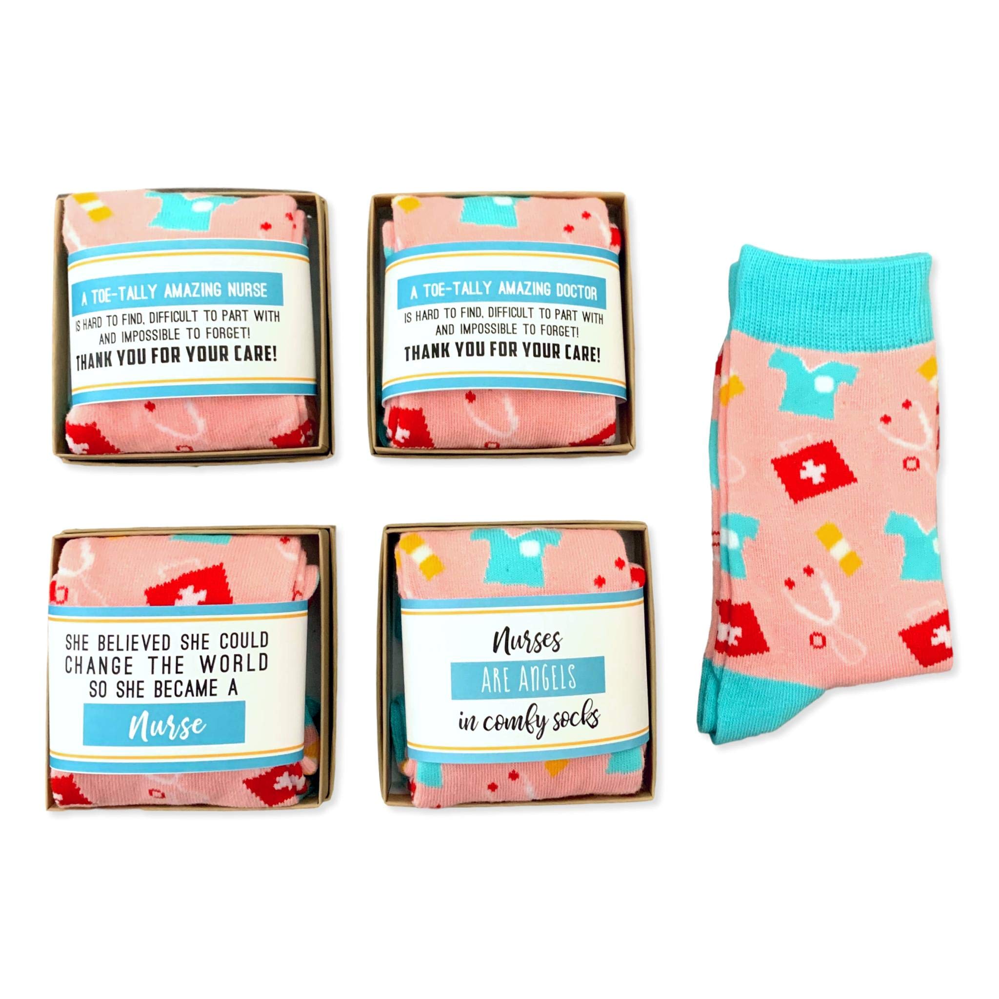 Fun Nurse & Doctor Novelty Socks for Women - Colorful Medical Appreciation Gifts for Birthday, Thank You, Nurses Week - Perfect for Healthcare Workers & Medical Students