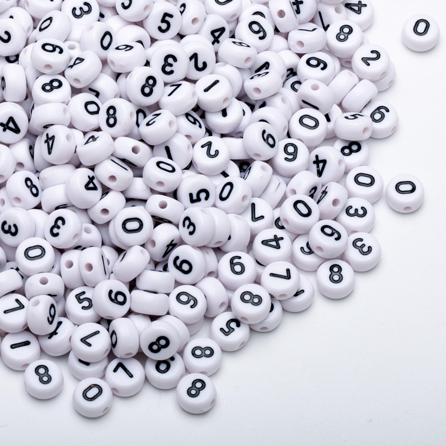 1000pcs 4x7mm Acrylic Number Beads 0-9 - Round White & Black Mixed DIY Jewelry Beads for Bracelets, Necklaces, Keychains - Perfect for Jewelry Making, Craft Projects, Birthday Gifts and Party Favors