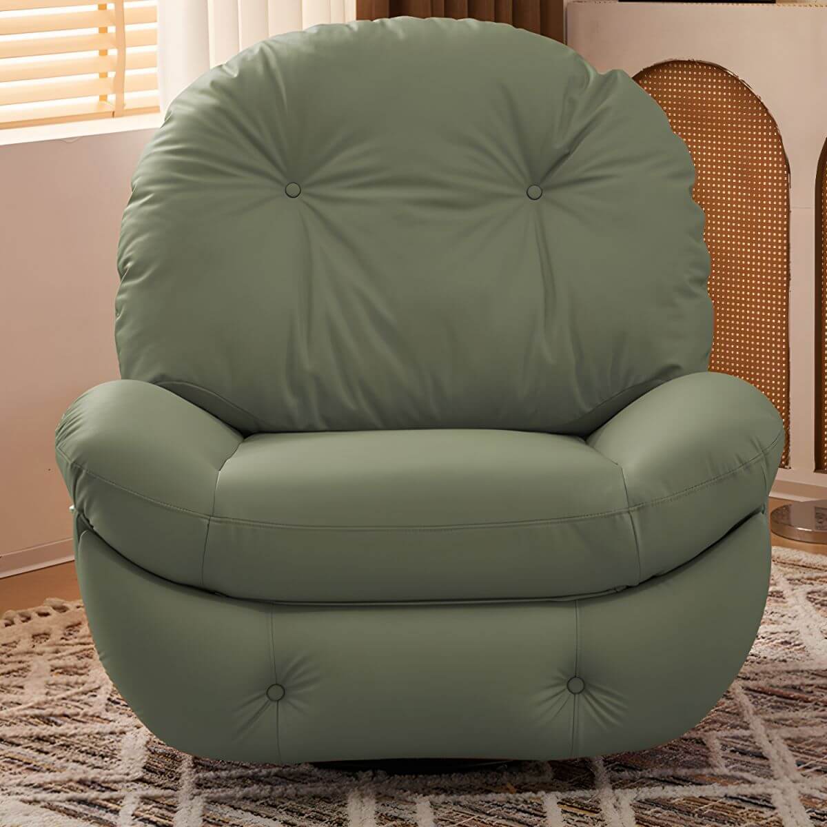 Premium Modern Ergonomic Power Recliner Chair - Faux Leather Upholstery with Tufted Design - Perfect for Living Room, Home Theater & Office Relaxation