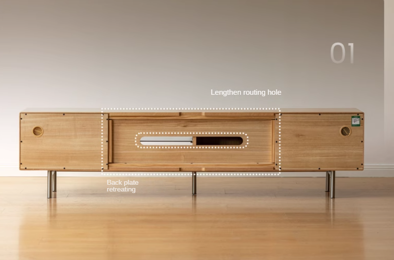 Modern Oak Solid Wood TV Stand - Stylish Entertainment Center for Living Room, Bedroom & Home Theater