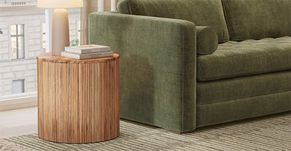 Deja Round Side Table with Storage Shelf - Modern End Table for Living Room, Bedroom & Office - Small Space-Saving Furniture with Hidden Storage Compartment