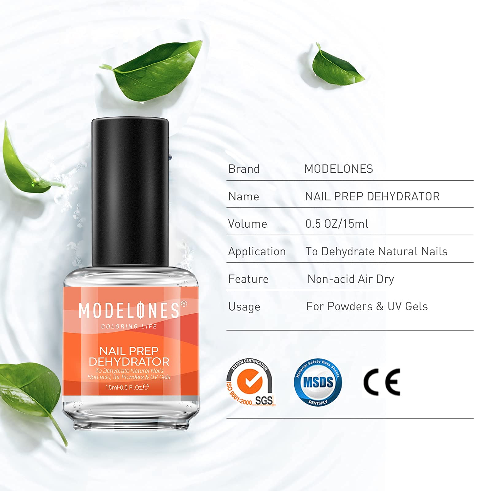Modelones 3-Piece Nail Primer & Dehydrator Kit with Light Pink Gel Polish - Professional Nail Prep for Acrylic & Gel Manicures at Home or Salon