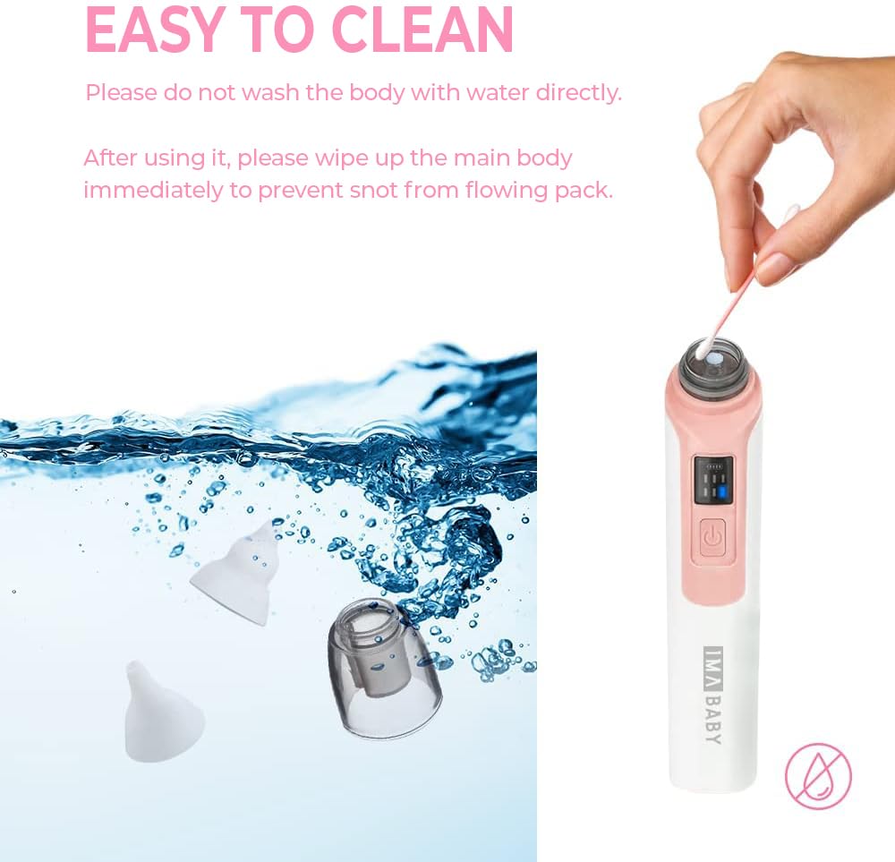 Electric Baby Nasal Aspirator - 6 Suction Levels, USB Rechargeable for Newborns at Home & Travel
