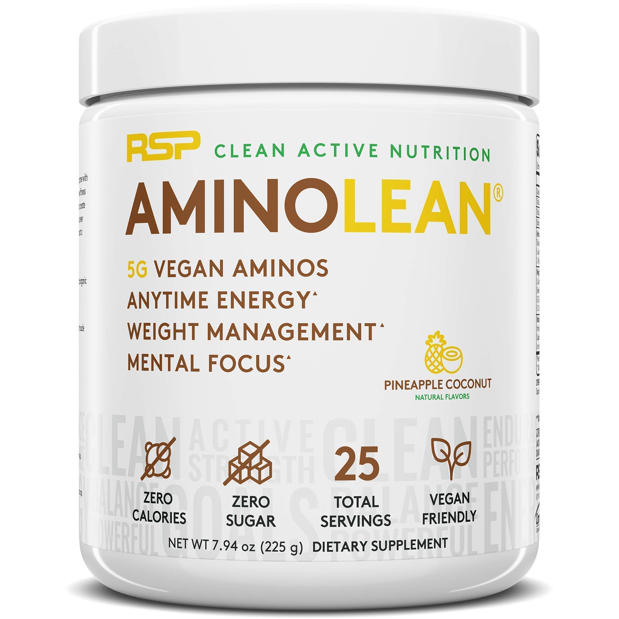 RSP NUTRITION Vegan AminoLean Pre Workout Energy Supplement - Pineapple Coconut Flavor (25 Servings) & TrueFit Protein Powder - Chocolate (2 LB) | Boost Performance & Muscle Recovery for Gym & Fitness Enthusiasts