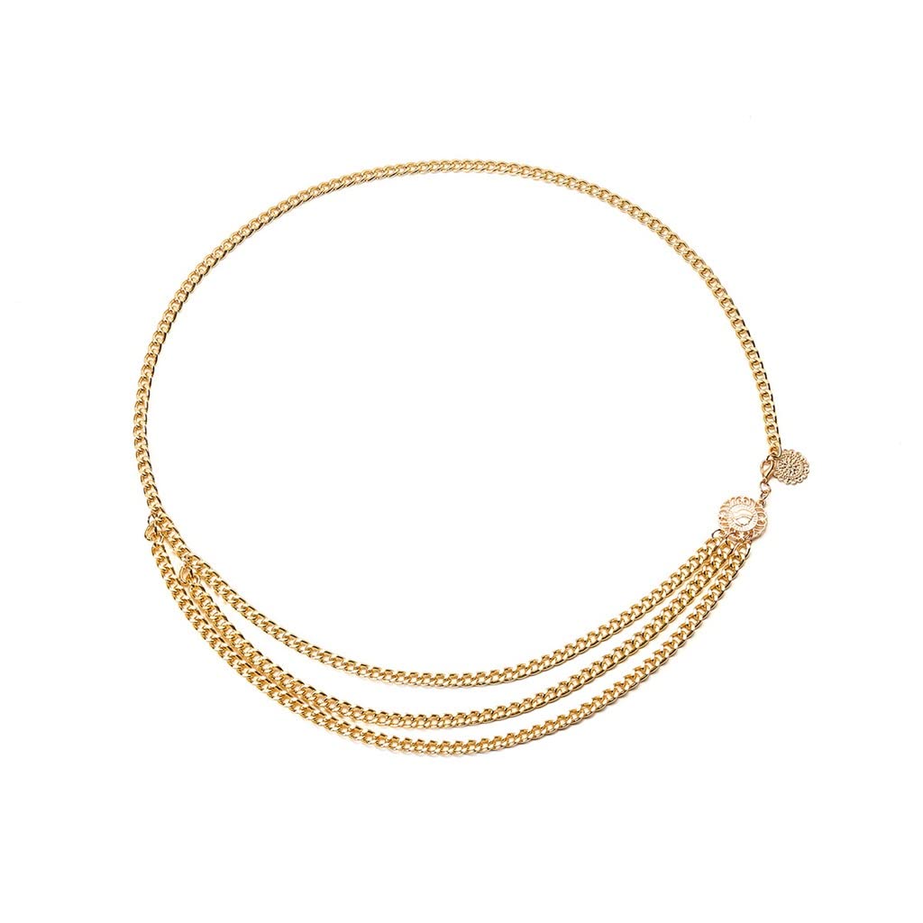 Elegant Gold Body Chain for Women - Waist Chain Belly Jewelry Gift for Girlfriend, Party & Date Night Accessories - Perfect for Valentine's Day, Anniversary & Special Occasions (Gold)