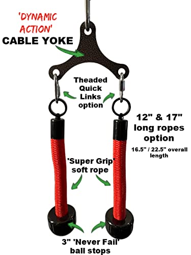 TRD Extreme Dynamic Tricep Rope Cable Attachment for Gym Yoke - Heavy Duty Rope Cable Machine Accessory - Live Motion Tricep Pushdown Equipment - Unleashed Tricep Workout Tool - Perfect for Home & Commercial Gym Strength Training