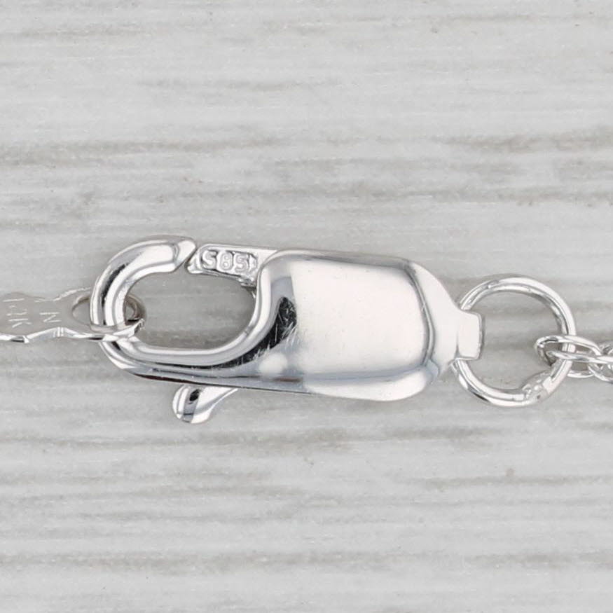 0.14ct VS2 Diamond Solitaire Pendant Necklace - 14k White Gold 19.5