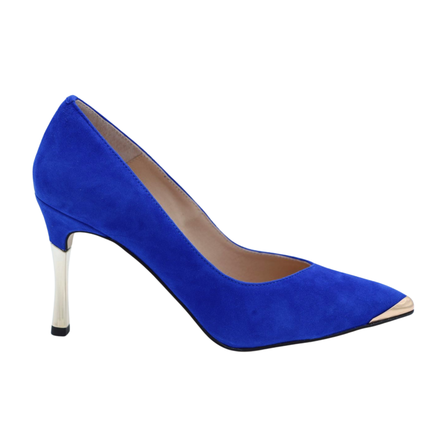 FABUCCI Royal Blue Suede Pointed Toe Heels for Women - Elegant High Heel Pumps for Party, Wedding & Evening Events - Comfortable Dress Shoes for Formal Occasions