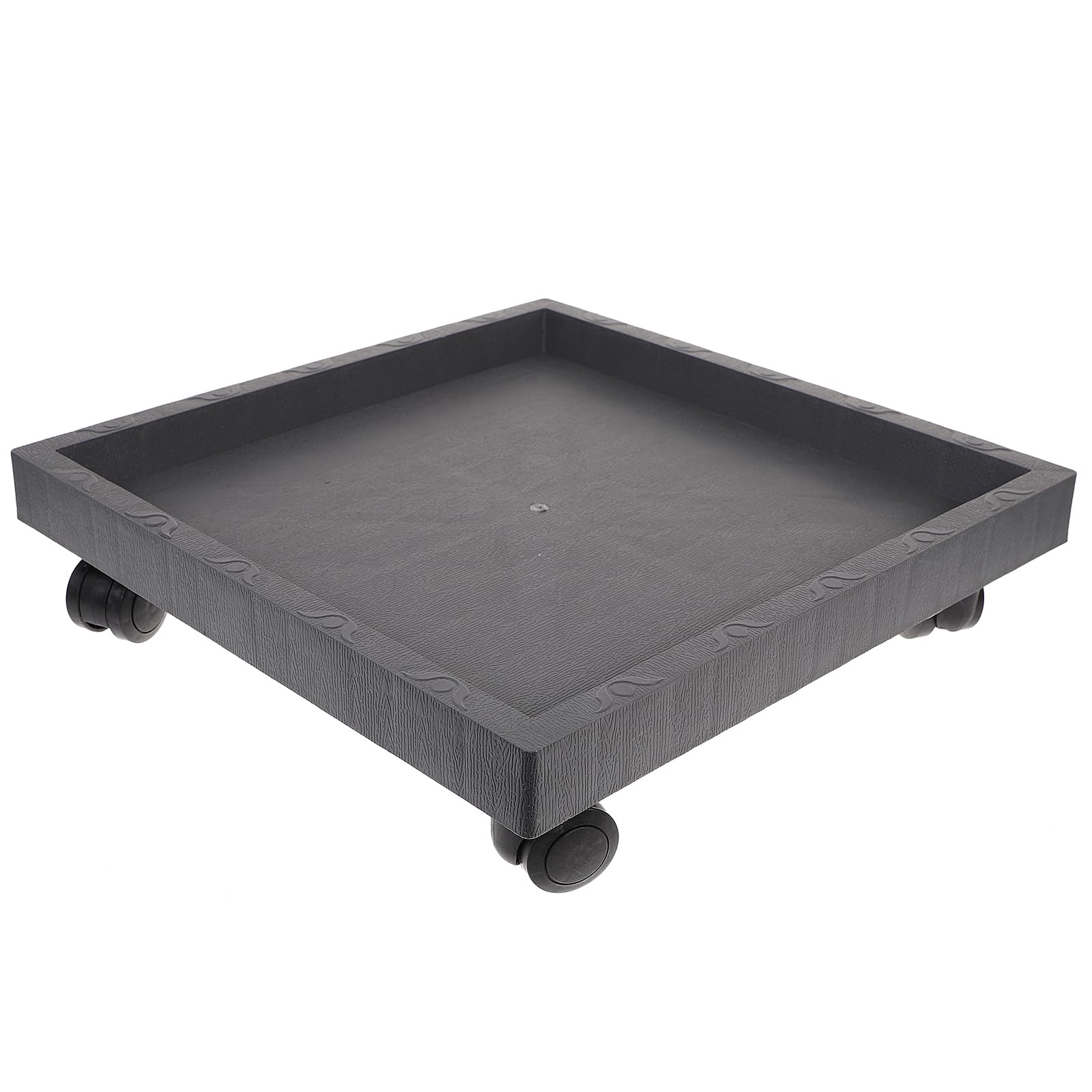 DOITOOL Square Plant Pot Tray with Removable Wheels - Heavy Duty Planter Caster Coaster for Easy Moving Indoor/Outdoor Potted Plants - Perfect for Garden, Patio, Balcony & Home Decor (Grey)