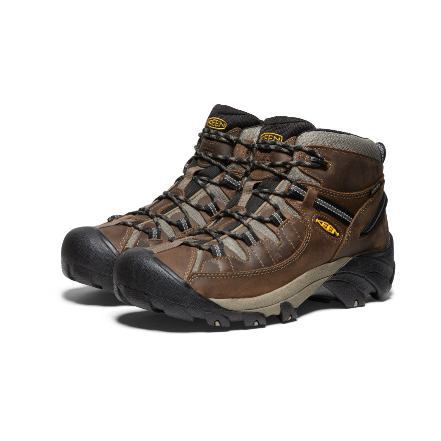 Men's KEEN Targhee II Waterproof Hiking Boots - Mid Wide for Comfort & Support | Shitake/Brindle Color | Ideal for Outdoor Adventures, Trail Hiking & Backpacking