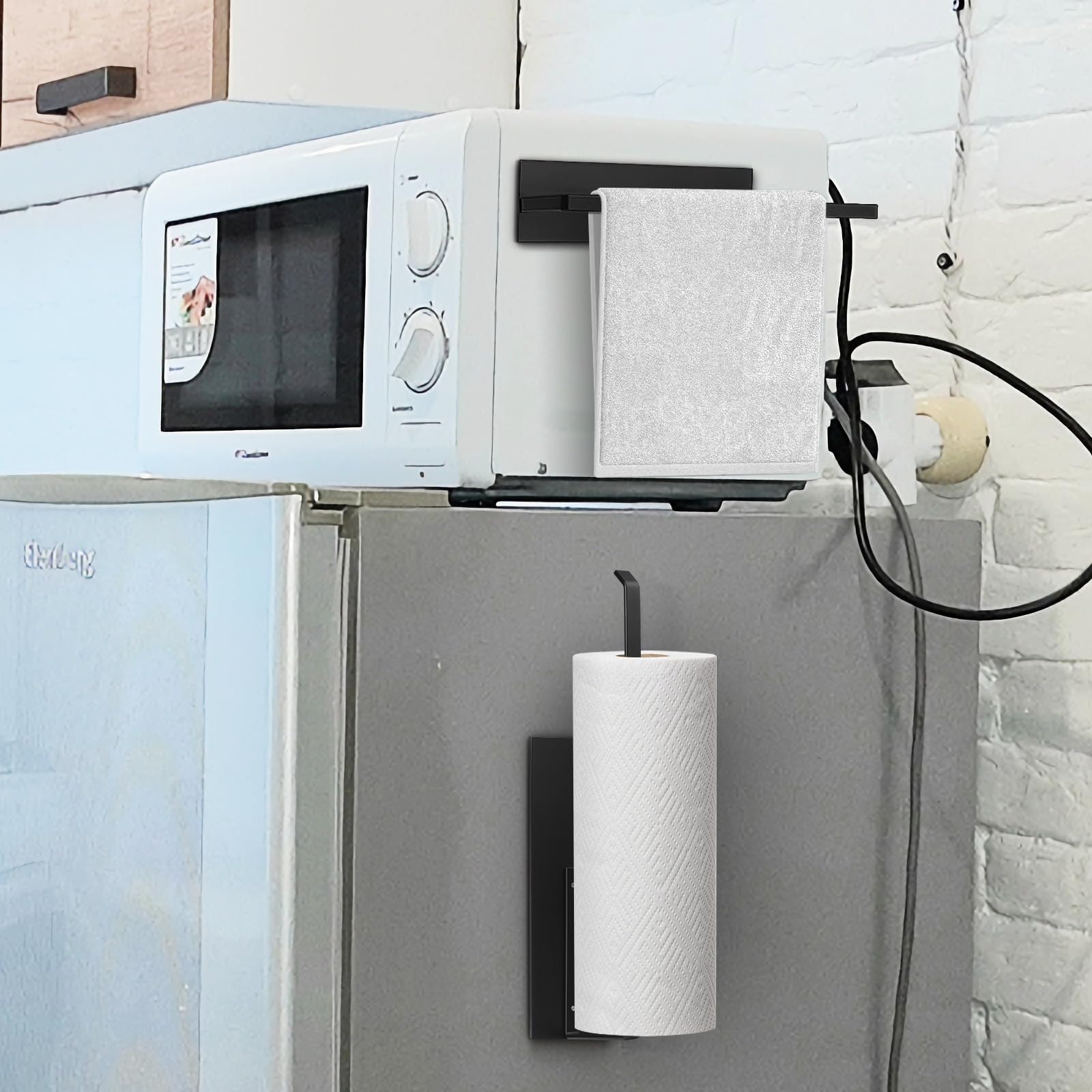 Magnetic Paper Towel Holder for Fridge - Strong Wall Mount Kitchen & Bathroom Organizer for Paper Towel Rolls, Toilet Paper - Space Saving Storage Solution for RV, Pantry, Office & Home Use