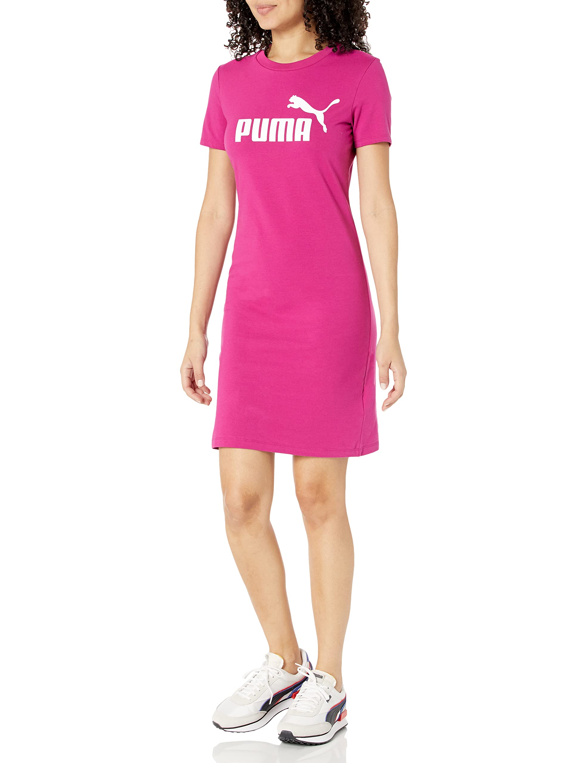 PUMA Women's Essentials Slim Fit Tee Dress - Casual Short Sleeve T-Shirt Dress for Everyday Wear, Gym, and Outings