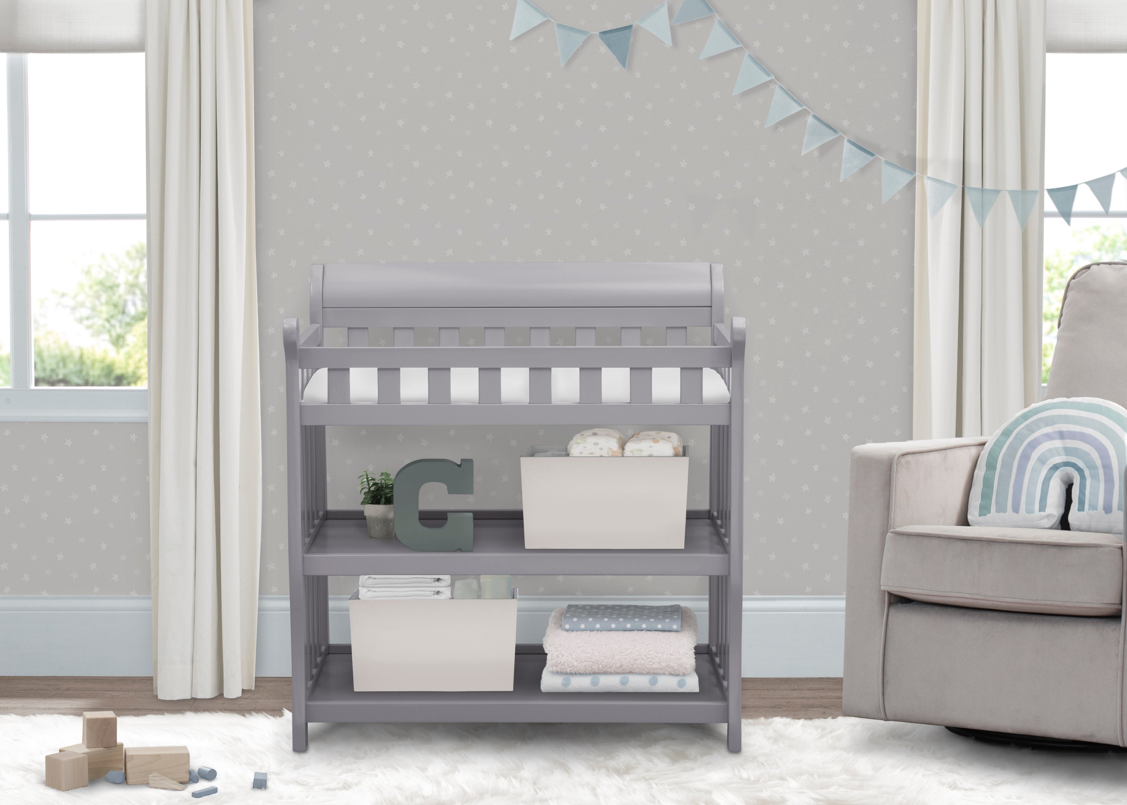 Eclipse Baby Changing Table - Sturdy & Safe Diaper Station for Nursery, Bedroom, or Bathroom - Perfect for Newborns & Toddlers