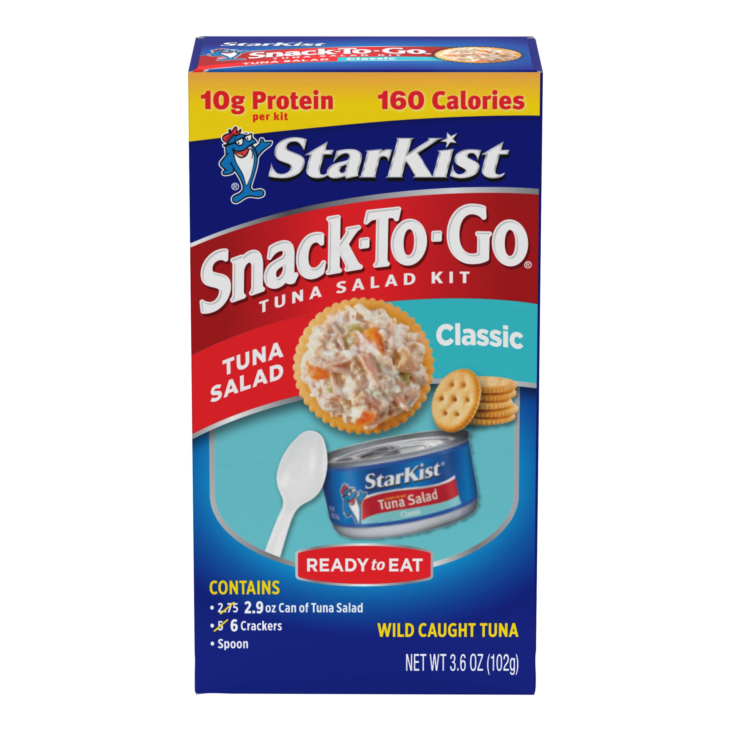 StarKist Snack-To-Go Ready-to-Eat Tuna Salad Kit with Crackers - 3.6 oz Pack (Classic Flavor) | Perfect for Office Lunch, School Snacks & On-the-Go Meals