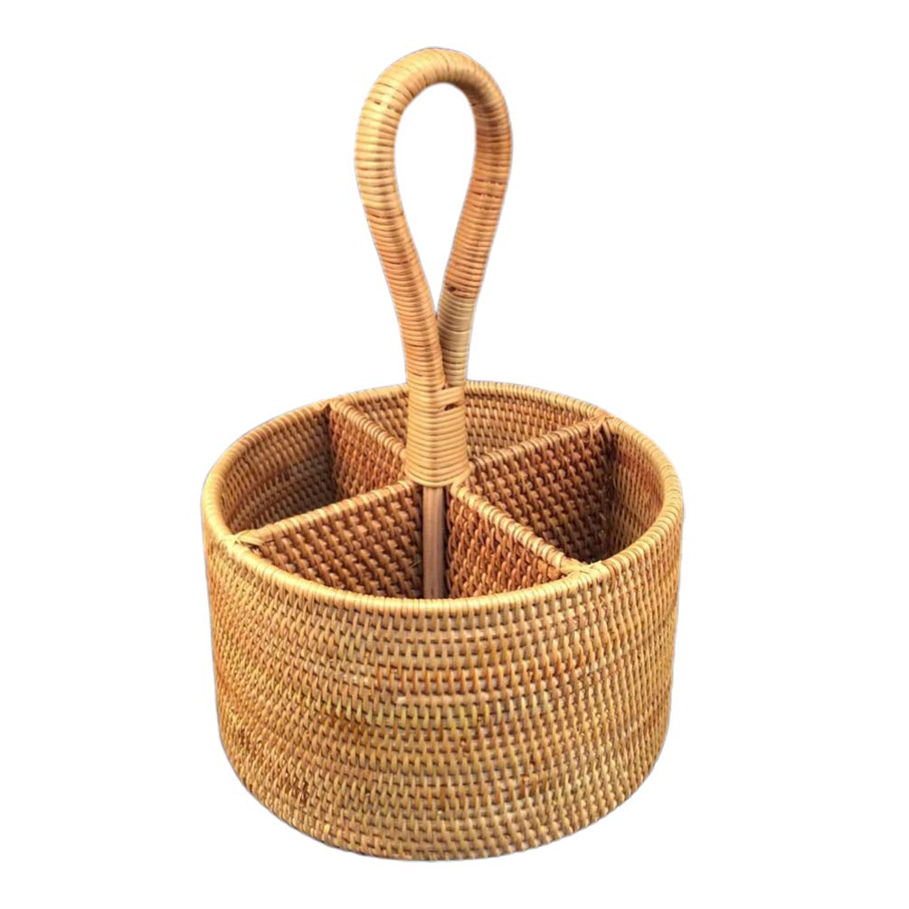 TOPBATHY Rattan Woven Storage Basket - Organizer for Remote Controls, Office Supplies & Bathroom Sundries | Stylish Home Decor for Bedroom, Living Room & Bathroom Organization
