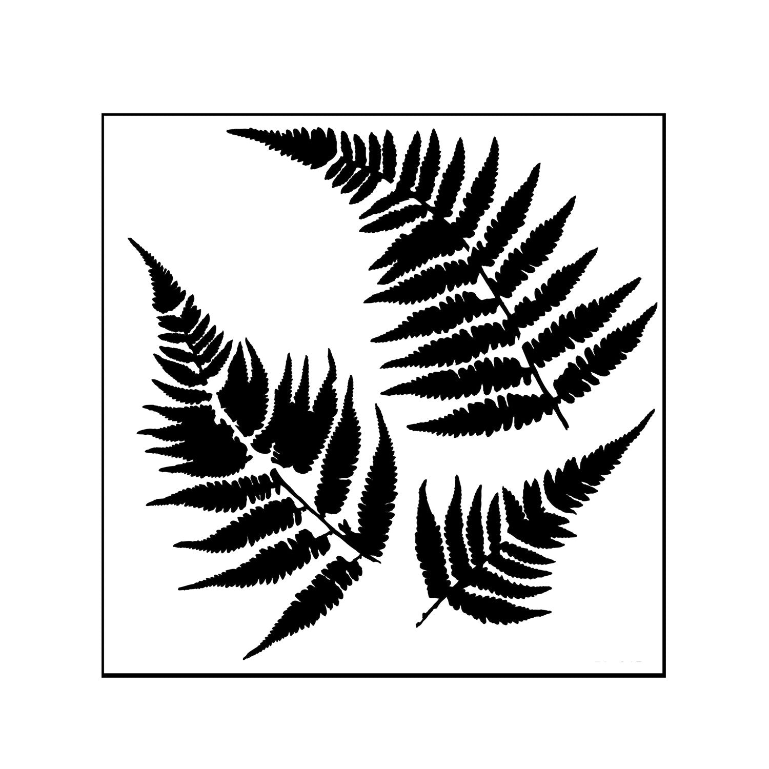 Mixed Media Stencil - Ferns Design 6x6 Inch for DIY Scrapbooking, Card Making & Home Decor