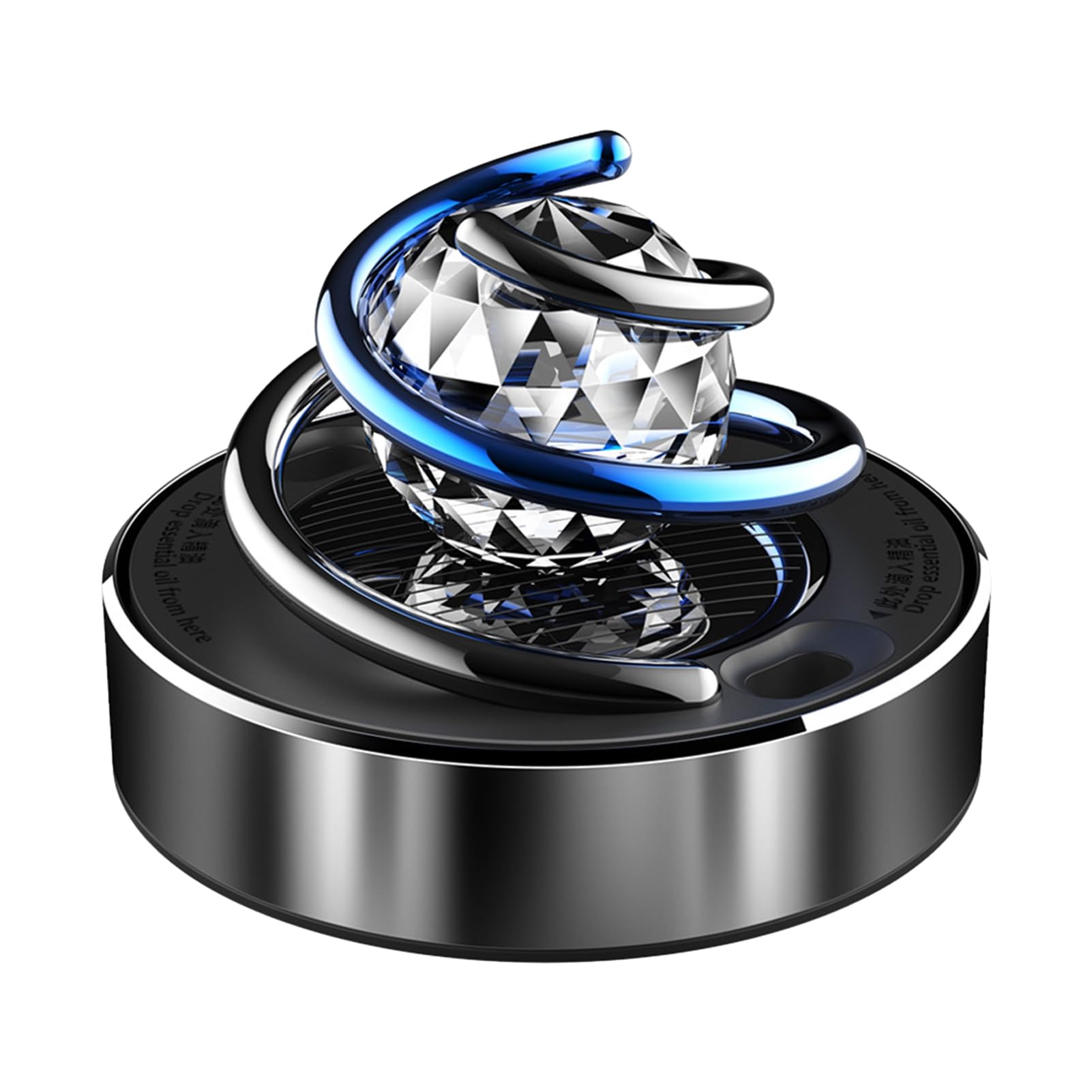 Worparsen Solar Powered Car Air Freshener - Rotatable Rhinestone Globe Charm with Long Lasting Fragrance, Alloy Auto Aromatherapy Diffuser for Cars | Perfect for Road Trips & Daily Commutes