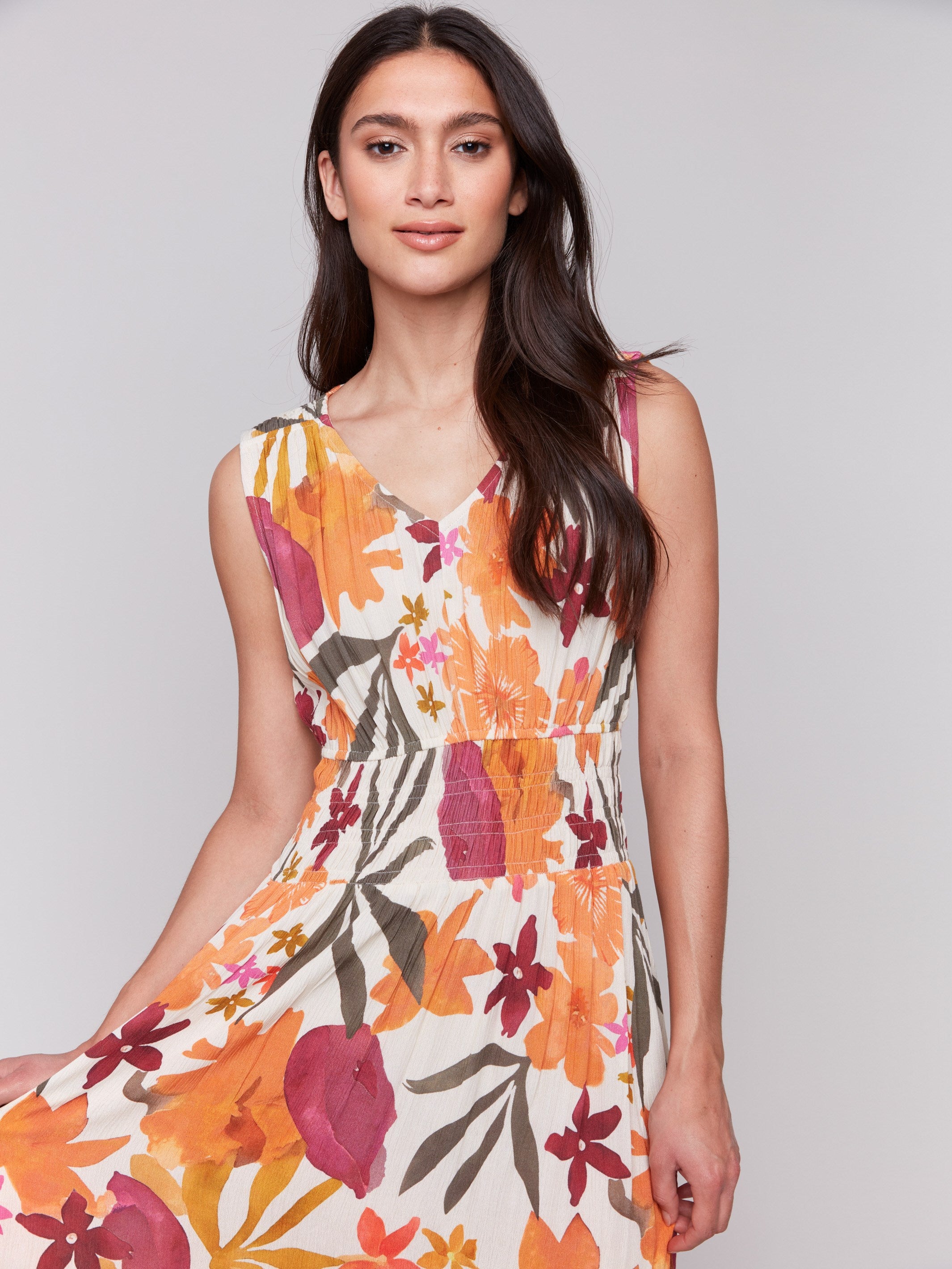 Floral Printed Sleeveless Empire Waist Summer Dress for Women | Perfect for Beach Vacations, Garden Parties & Date Nights