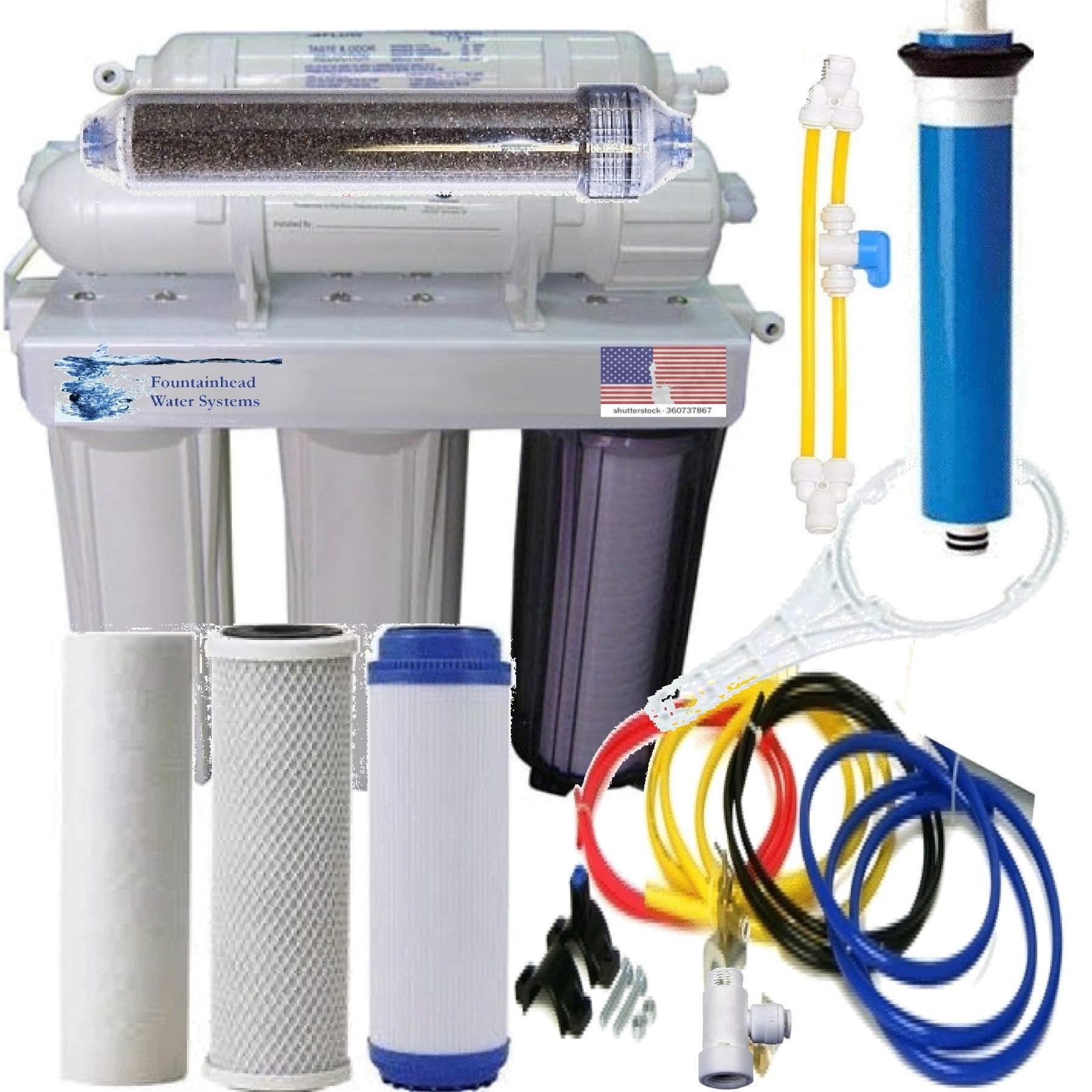 Fountainhead RO/DI Dual Outlet 150GPD Water Filter System for Drinking & Aquarium - Pure Water for Home, Office, and Fish Tanks