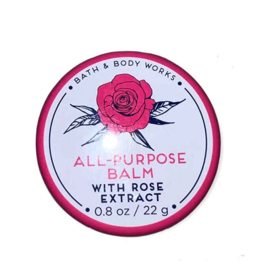 All-Purpose Balm with Rose Extract - 0.8 Oz / 22g - Moisturizing Lip & Skin Care for Dry Hands, Cuticles & Face - Perfect for Travel & Daily Use