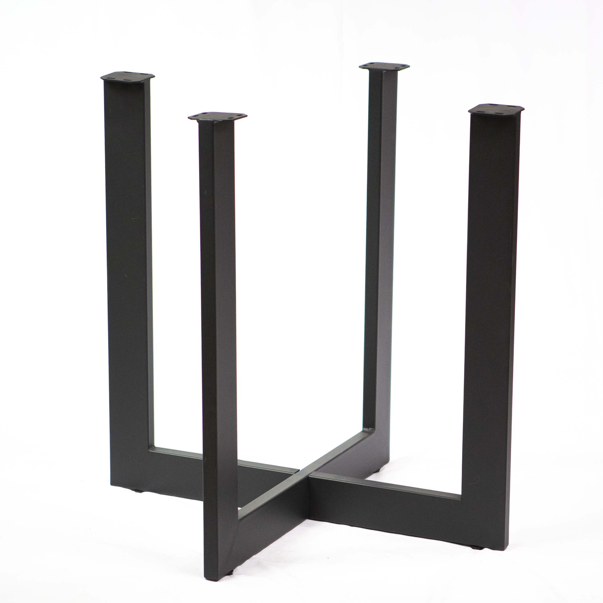 SS1411 Round Cross Dining Table Base - Heavy Duty Metal Pedestal for Round Tables, 1 Set - Perfect for Restaurants, Cafes, and Home Dining Rooms