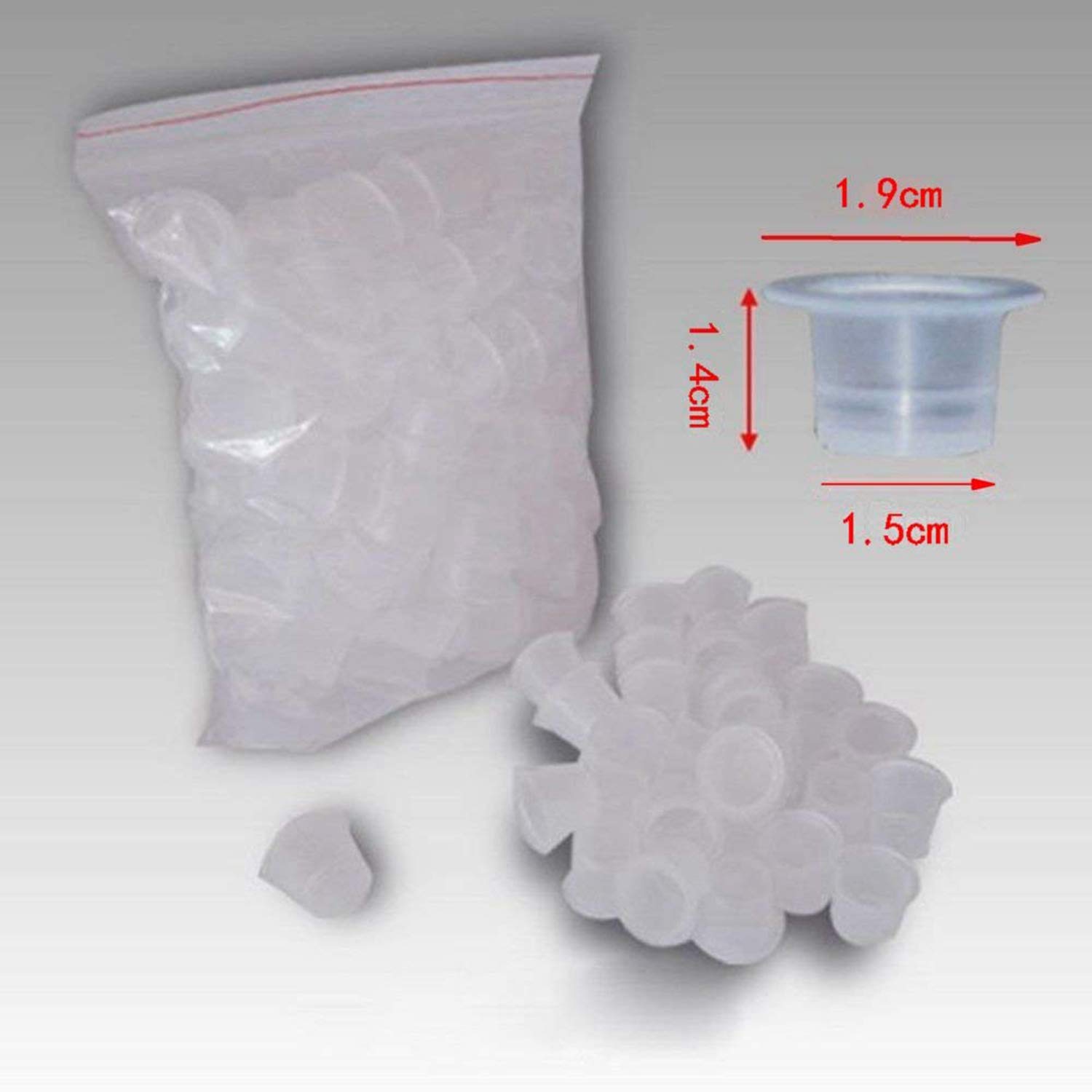 DOWEI 500pcs Disposable Plastic Ink Cups - Large #15 Ink Pigment Caps for Tattoo Supplies (500L) | Perfect for Tattoo Artists, Body Art Studios & Professional Ink Work